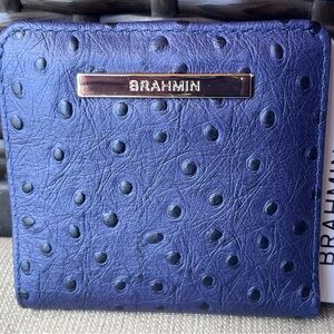 NWT Brahmin Jane in NAVY ALLOVER OSTRICH Wallet